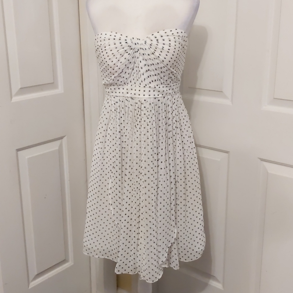 ECU Jenny Yoo polka dot strapless dress size 10